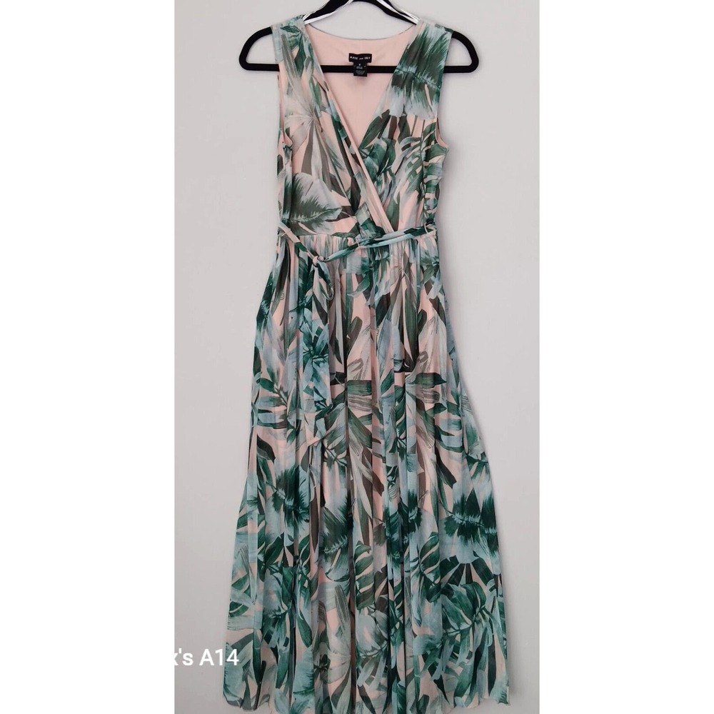 Kate and Lily Maxi Tiered V Neck  Lined‎  Belted Dress Size 6